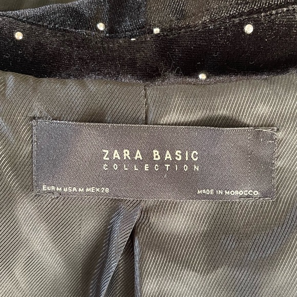 Zara Black Velvet Studded Oversized Blazer - Picture 7 of 7